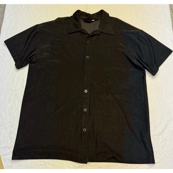 Positano Charlie Lapson Shirt Men’s 2XL /Club Shirt Shimmery Black • Made USA - Picture 1 of 9